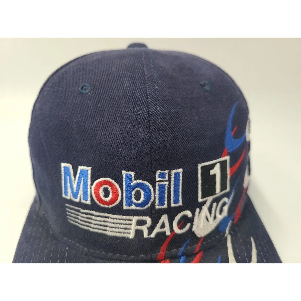 Vintage Jeremy Mayfield #12 Mobil‎ 1 Racing Chase Snapback Hat Cap NASCAR Blue